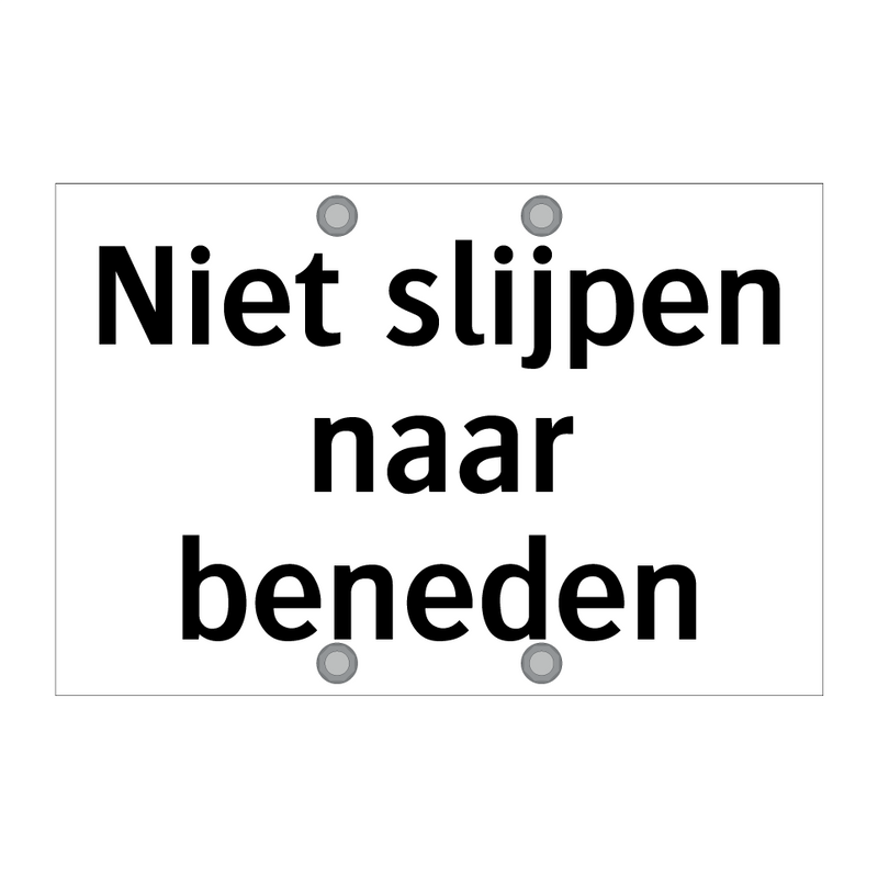 Niet slijpen naar beneden & Niet slijpen naar beneden & Niet slijpen naar beneden