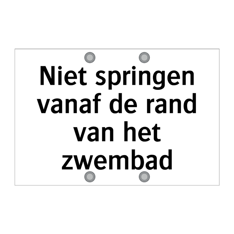 Niet springen vanaf de rand van het zwembad & Niet springen vanaf de rand van het zwembad