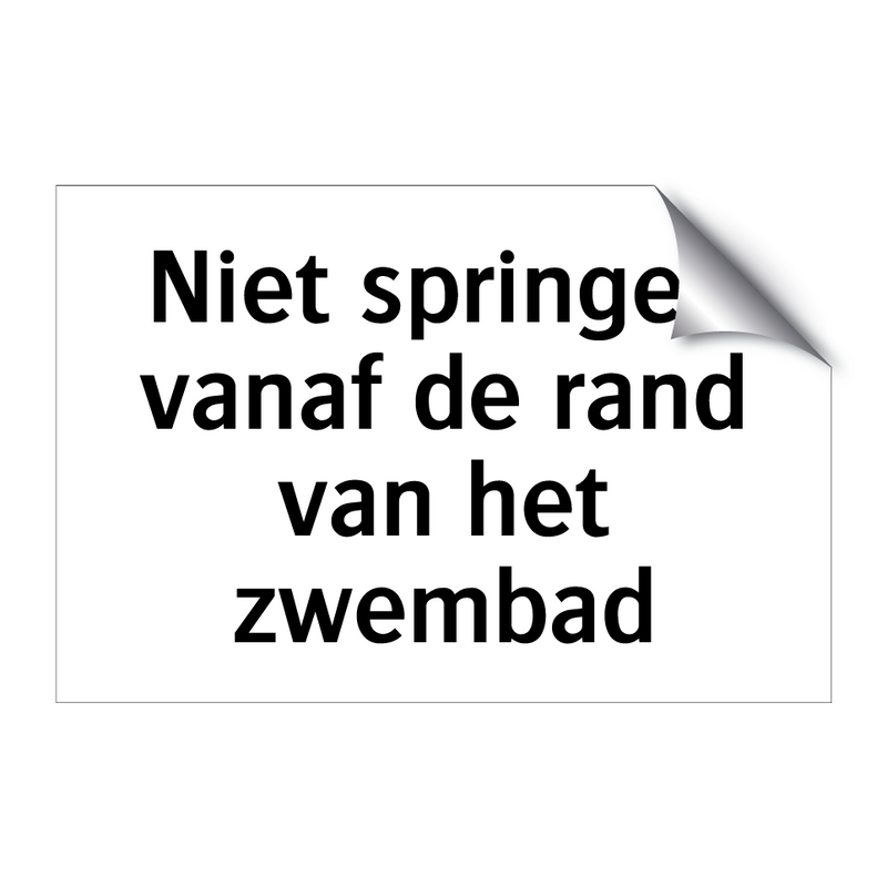 Niet springen vanaf de rand van het zwembad & Niet springen vanaf de rand van het zwembad