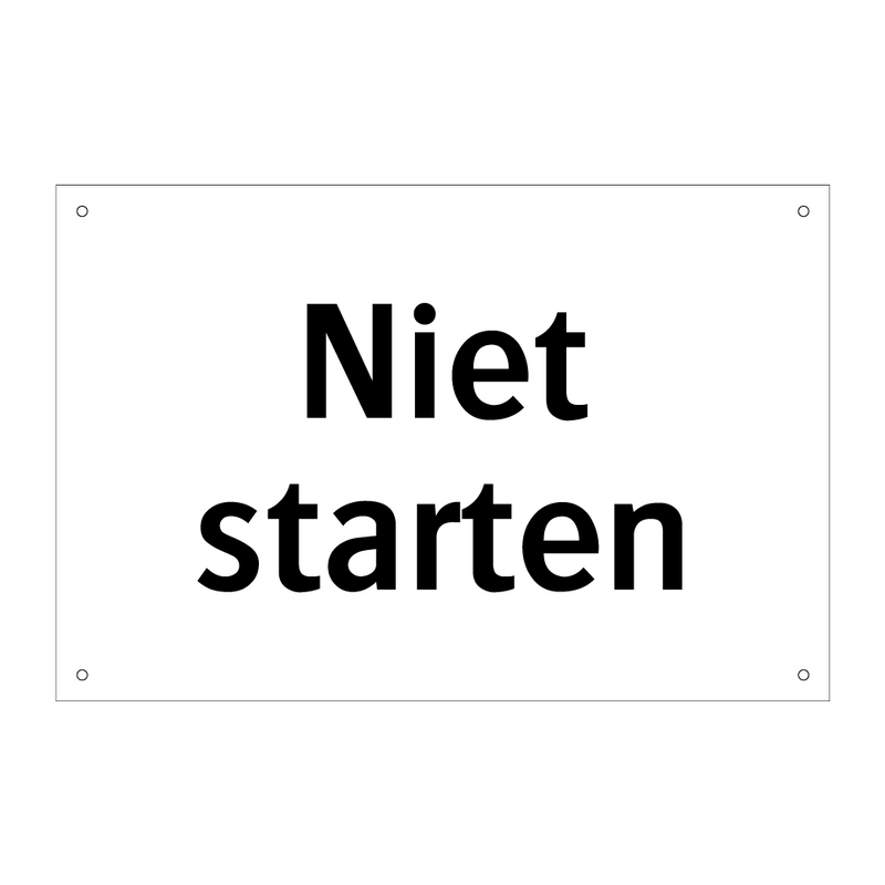 Niet starten & Niet starten & Niet starten & Niet starten & Niet starten & Niet starten