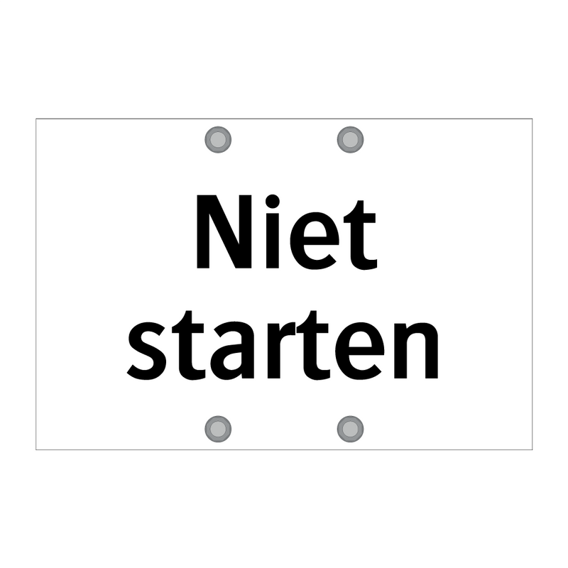 Niet starten & Niet starten & Niet starten & Niet starten & Niet starten