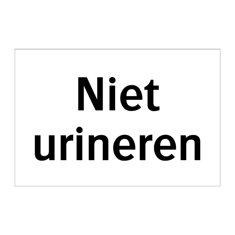 Niet urineren & Niet urineren & Niet urineren & Niet urineren & Niet urineren & Niet urineren