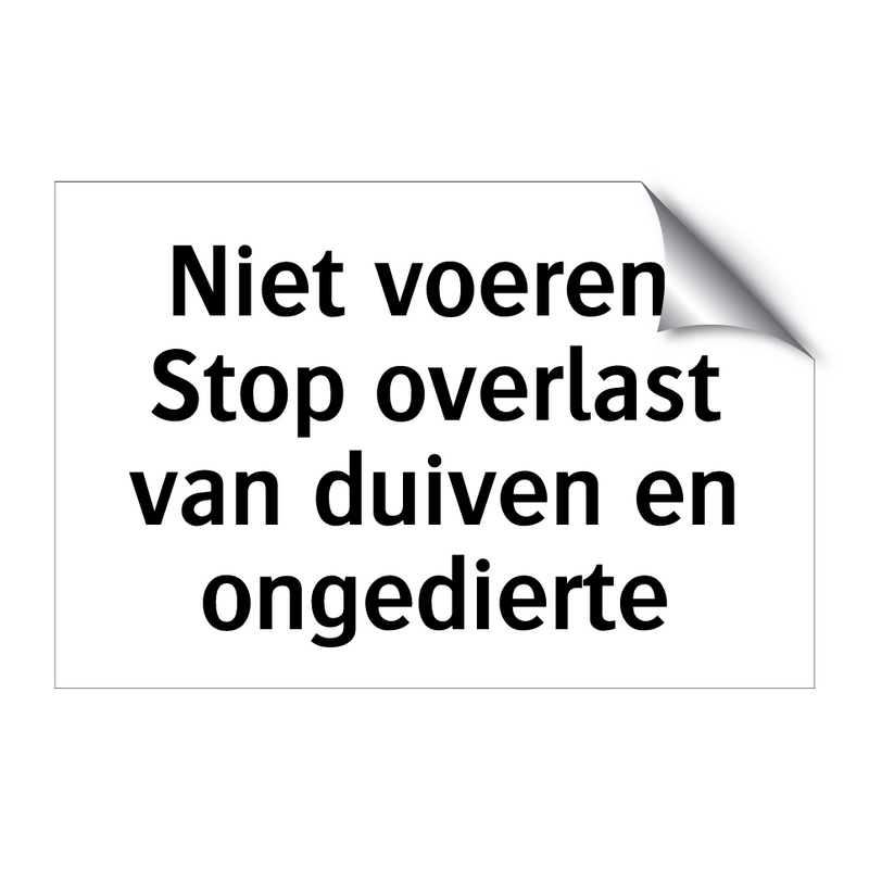 Niet voeren: Stop overlast van duiven en ongedierte