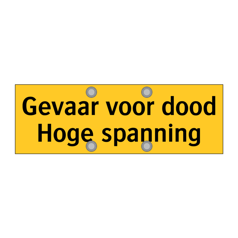 Gevaar voor dood Hoge spanning & Gevaar voor dood Hoge spanning & Gevaar voor dood Hoge spanning