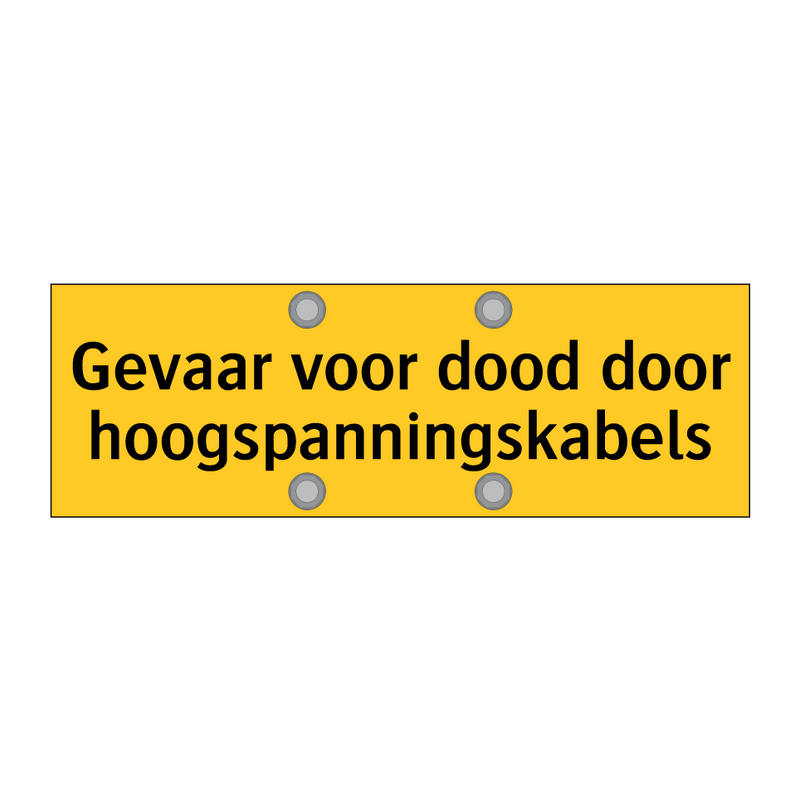 Gevaar voor dood door hoogspanningskabels & Gevaar voor dood door hoogspanningskabels