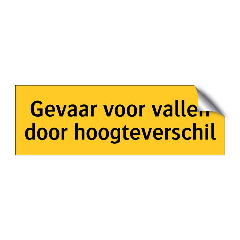 Gevaar voor vallen door hoogteverschil & Gevaar voor vallen door hoogteverschil