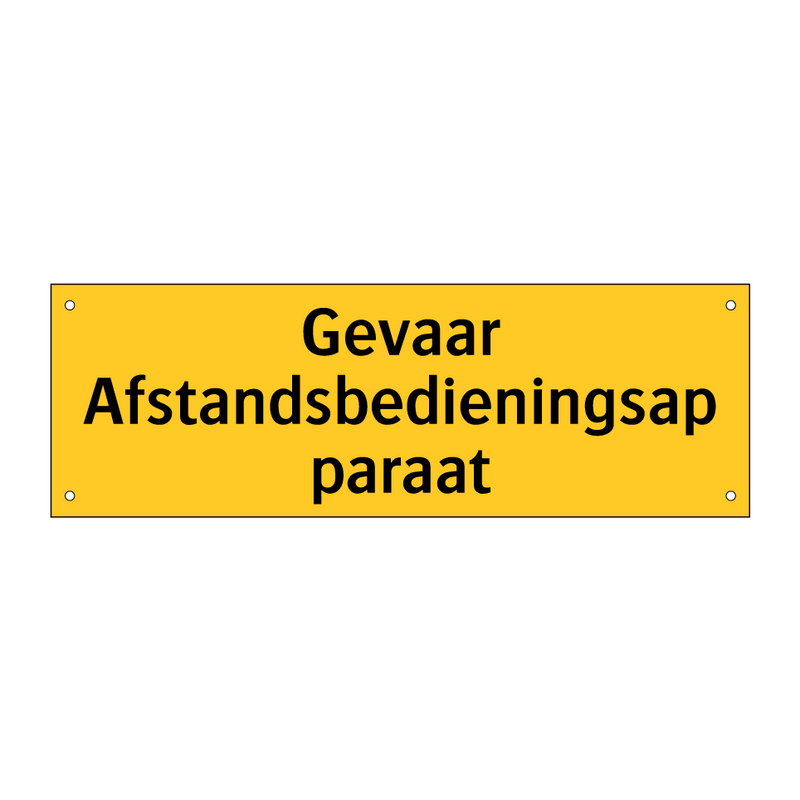 Gevaar Afstandsbedieningsapparaat & Gevaar Afstandsbedieningsapparaat