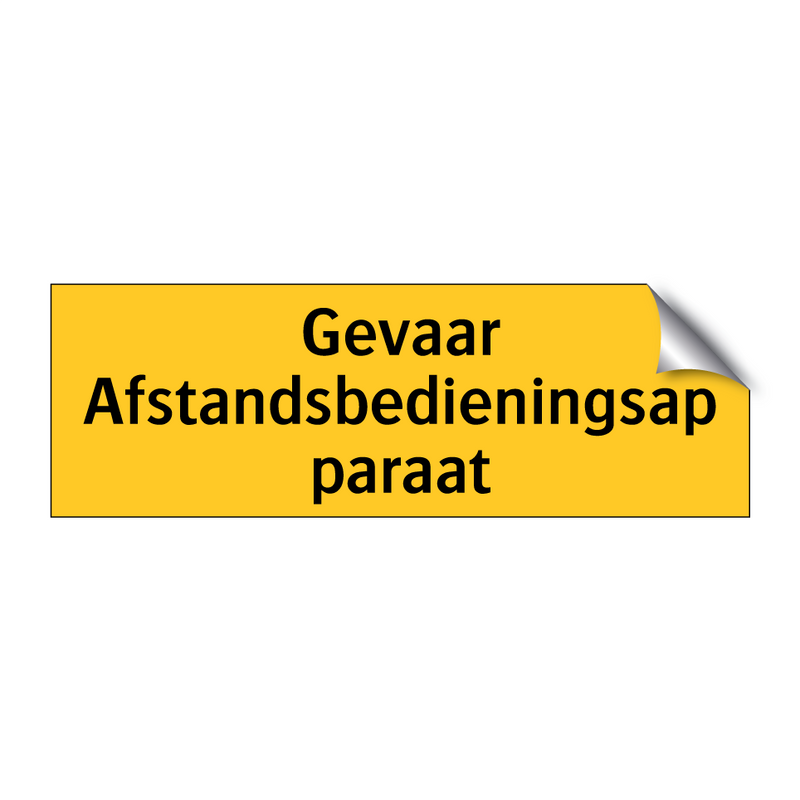 Gevaar Afstandsbedieningsapparaat & Gevaar Afstandsbedieningsapparaat