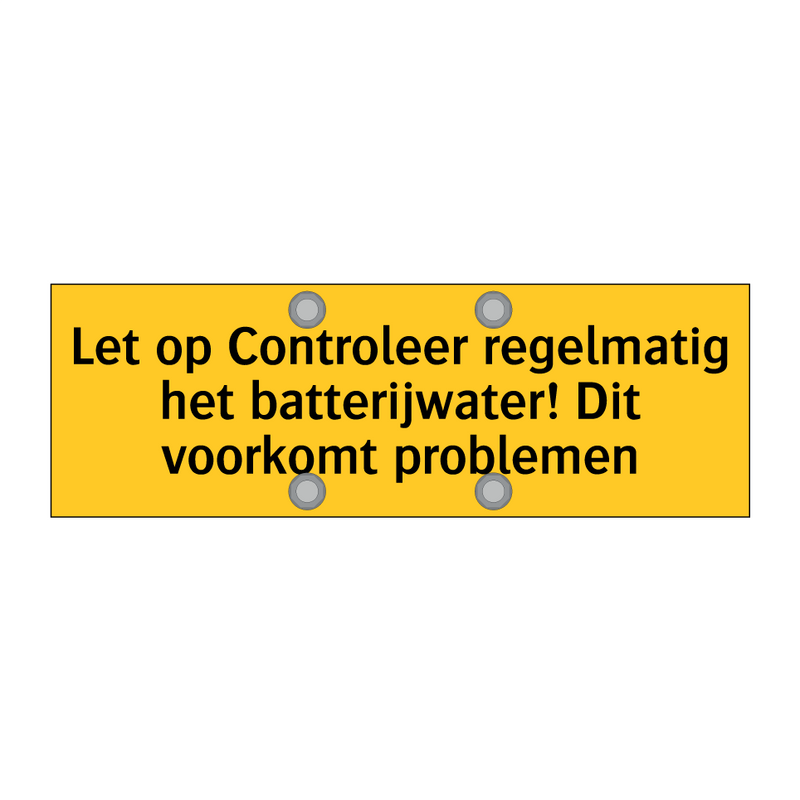 Let op Controleer regelmatig het batterijwater! Dit /.../