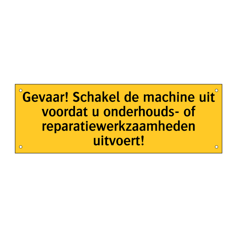 Gevaar! Schakel de machine uit voordat u onderhouds- /.../