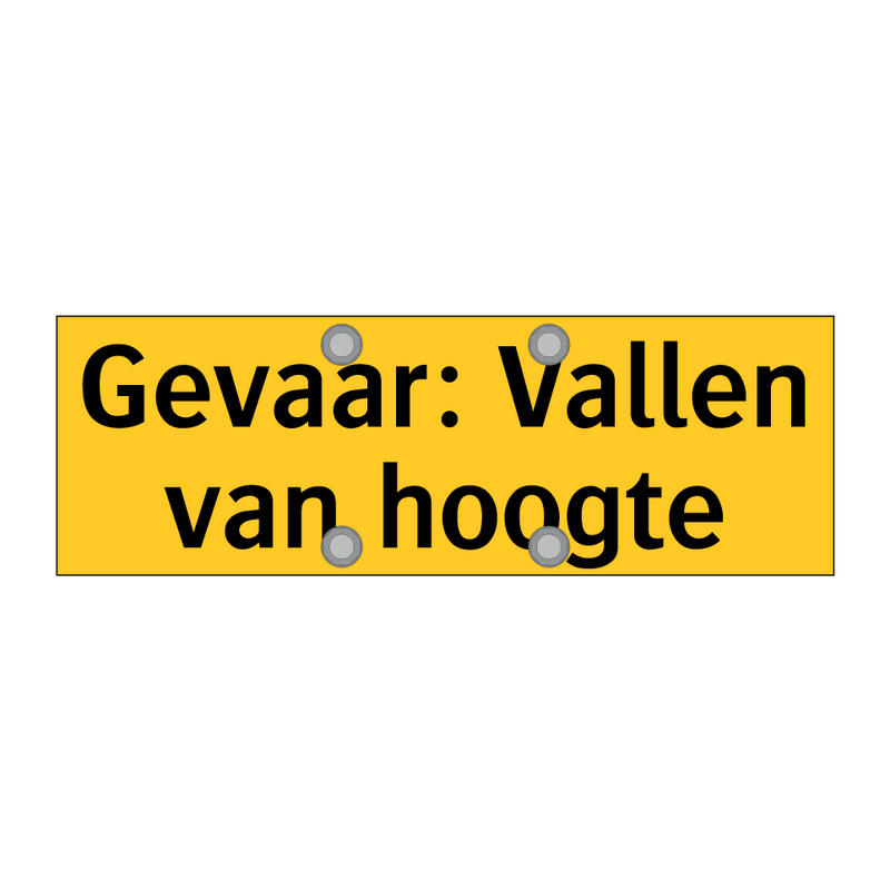 Gevaar: Vallen van hoogte & Gevaar: Vallen van hoogte & Gevaar: Vallen van hoogte