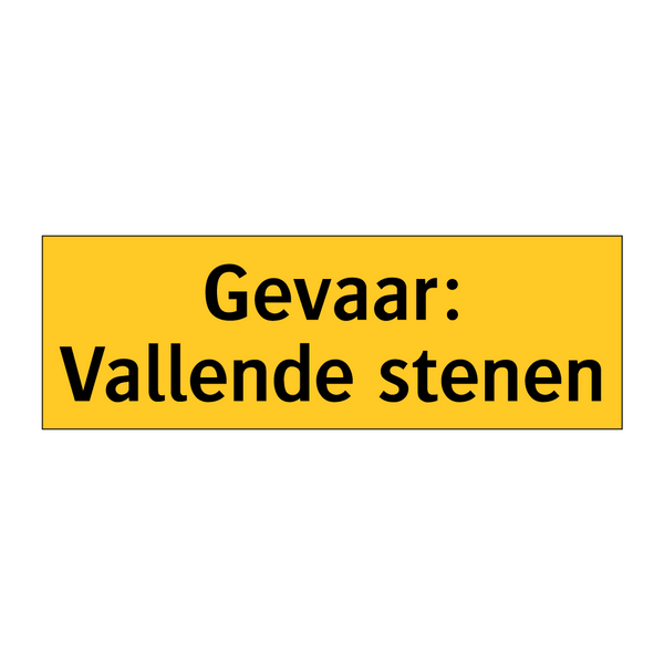 Gevaar: Vallende stenen & Gevaar: Vallende stenen & Gevaar: Vallende stenen