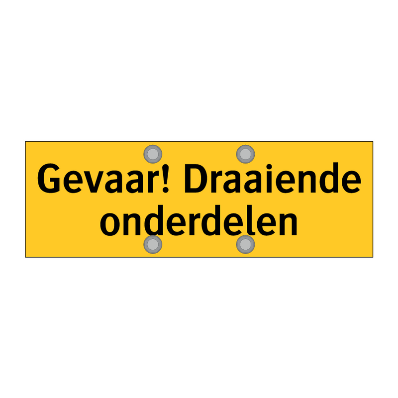 Gevaar! Draaiende onderdelen & Gevaar! Draaiende onderdelen & Gevaar! Draaiende onderdelen