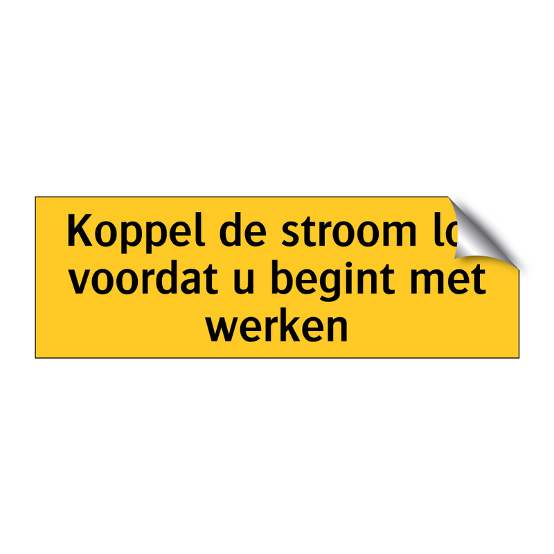 Koppel de stroom los voordat u begint met werken & Koppel de stroom los voordat u begint met werken