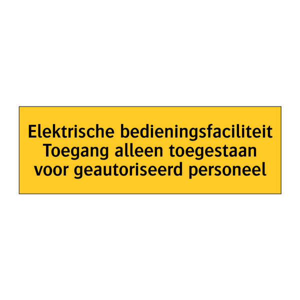 Elektrische bedieningsfaciliteit Toegang alleen /.../