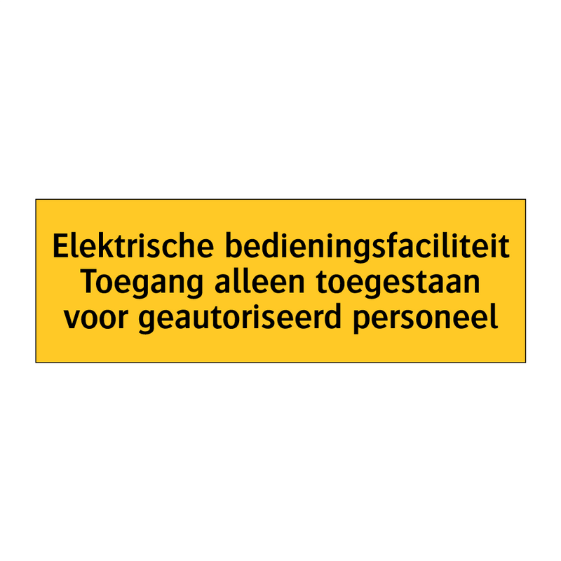 Elektrische bedieningsfaciliteit Toegang alleen /.../