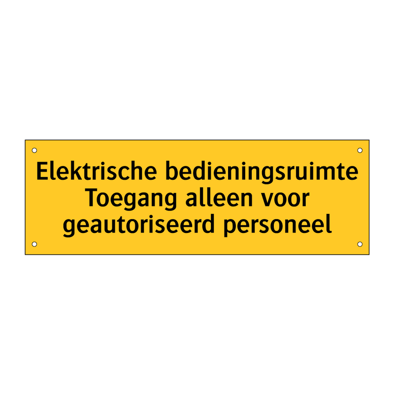 Elektrische bedieningsruimte Toegang alleen voor /.../