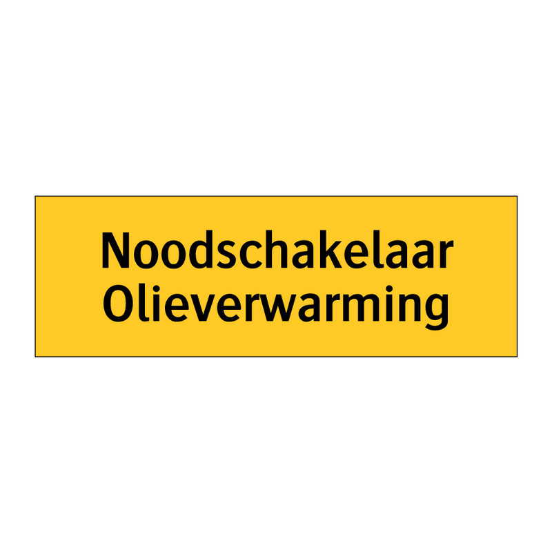 Noodschakelaar Olieverwarming & Noodschakelaar Olieverwarming & Noodschakelaar Olieverwarming