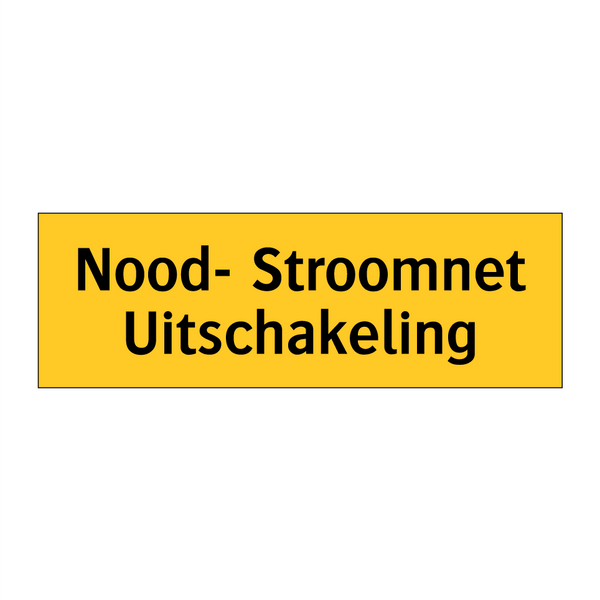 Nood- Stroomnet Uitschakeling & Nood- Stroomnet Uitschakeling & Nood- Stroomnet Uitschakeling