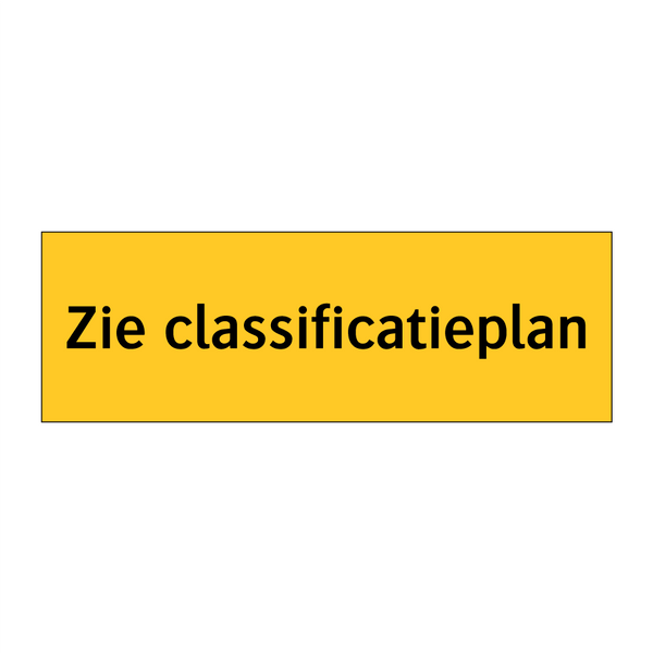 Zie classificatieplan & Zie classificatieplan & Zie classificatieplan & Zie classificatieplan