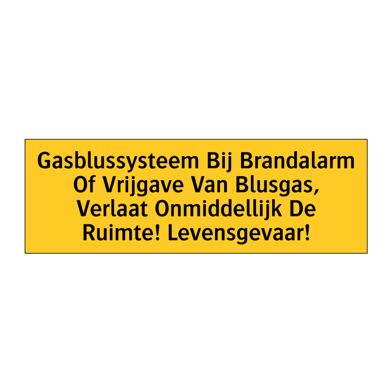 Gasblussysteem Bij Brandalarm Of Vrijgave Van Blusgas, /.../