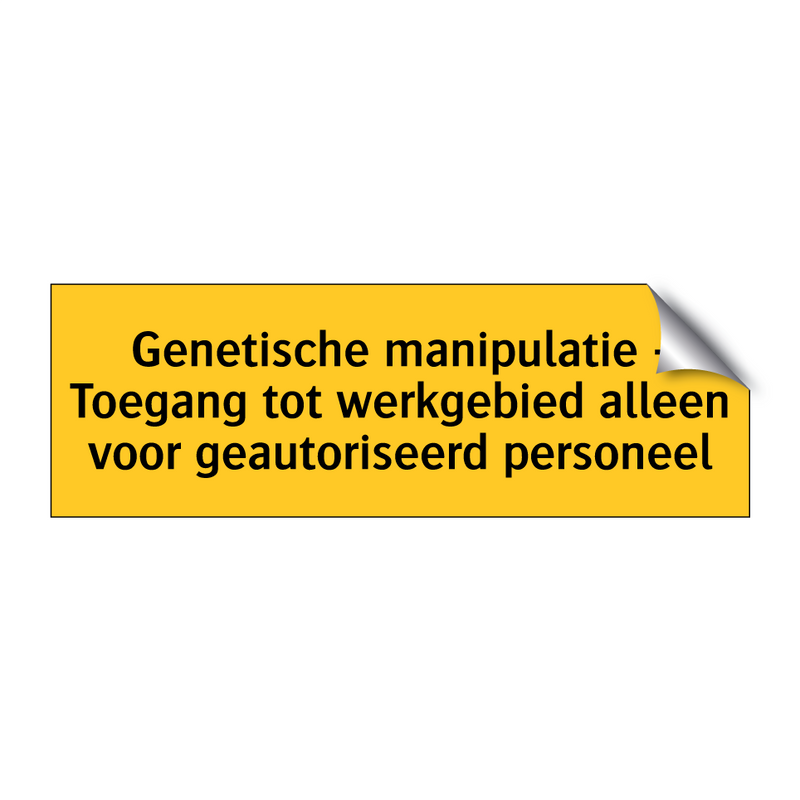 Genetische manipulatie - Toegang tot werkgebied alleen /.../