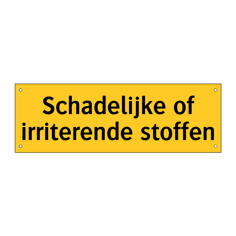 Schadelijke of irriterende stoffen & Schadelijke of irriterende stoffen