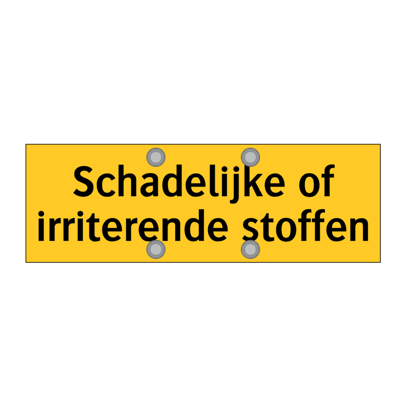 Schadelijke of irriterende stoffen & Schadelijke of irriterende stoffen