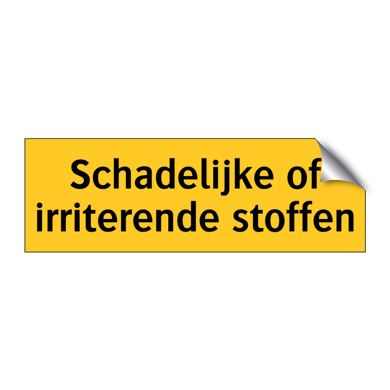 Schadelijke of irriterende stoffen & Schadelijke of irriterende stoffen