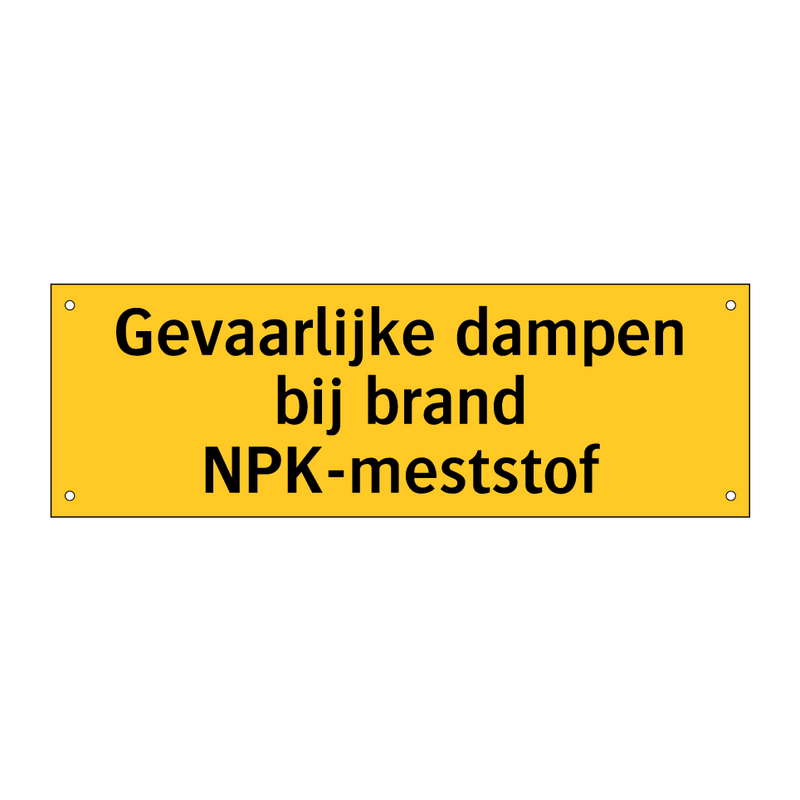 Gevaarlijke dampen bij brand NPK-meststof & Gevaarlijke dampen bij brand NPK-meststof