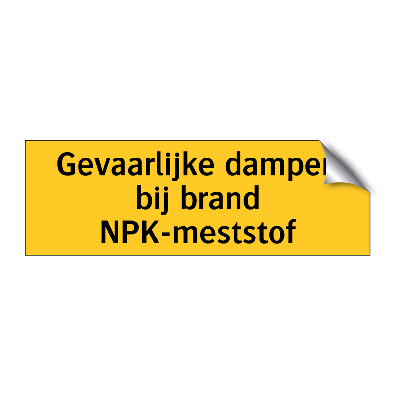 Gevaarlijke dampen bij brand NPK-meststof & Gevaarlijke dampen bij brand NPK-meststof