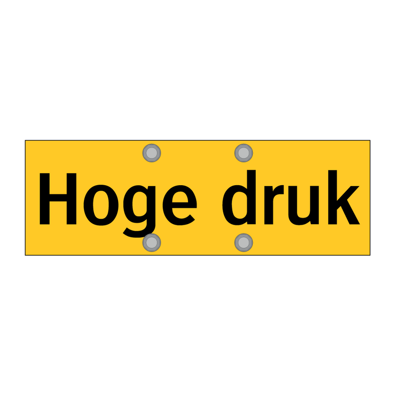 Hoge druk & Hoge druk & Hoge druk