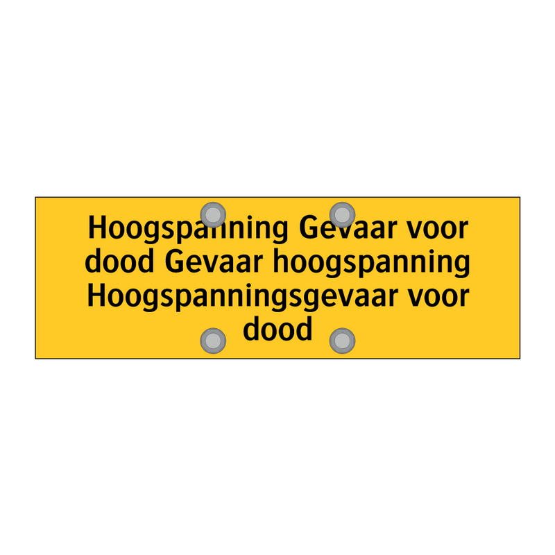 Hoogspanning Gevaar voor dood Gevaar hoogspanning /.../