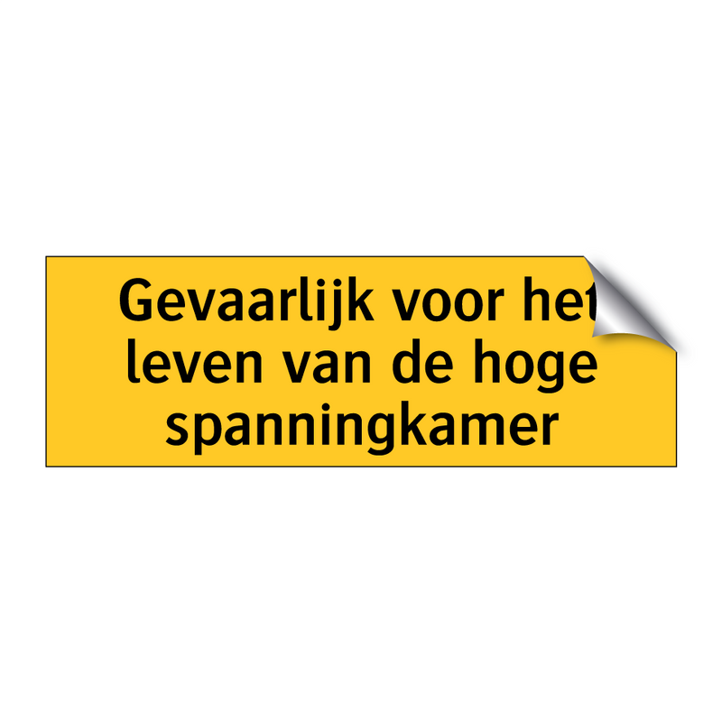 Gevaarlijk voor het leven van de hoge spanningkamer