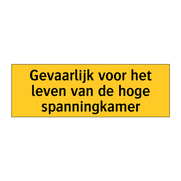 Gevaarlijk voor het leven van de hoge spanningkamer