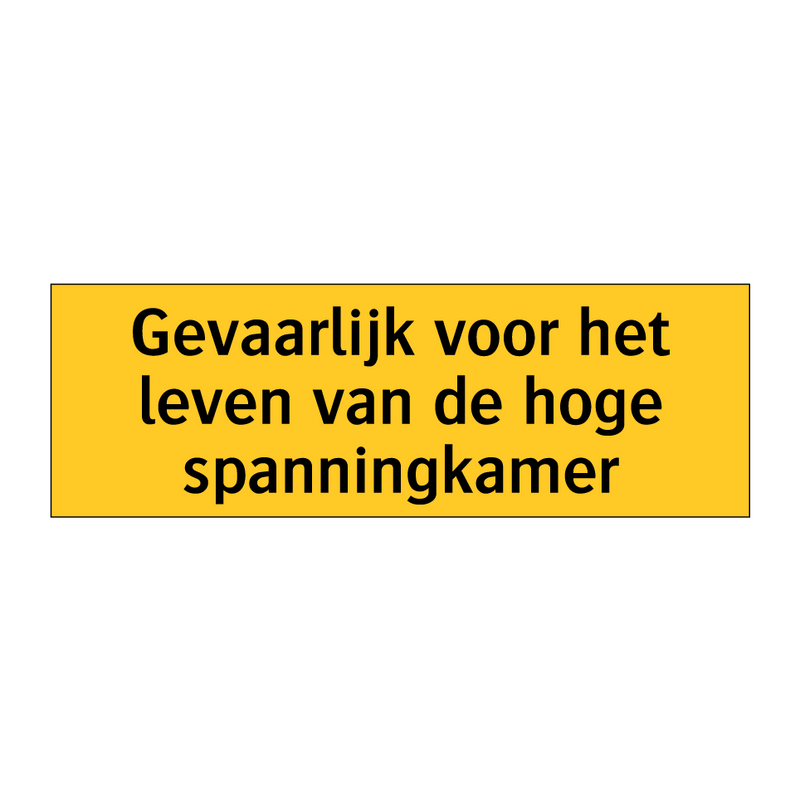 Gevaarlijk voor het leven van de hoge spanningkamer