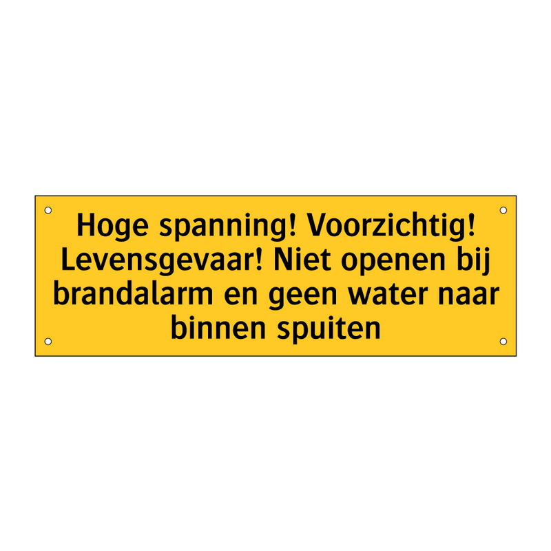 Hoge spanning! Voorzichtig! Levensgevaar! Niet openen /.../