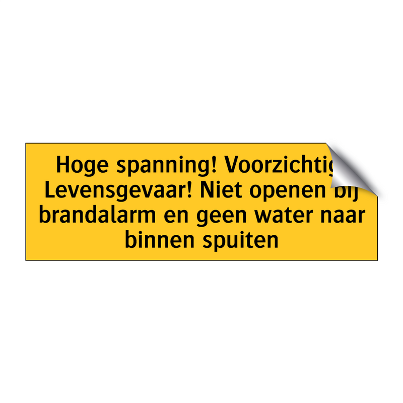 Hoge spanning! Voorzichtig! Levensgevaar! Niet openen /.../