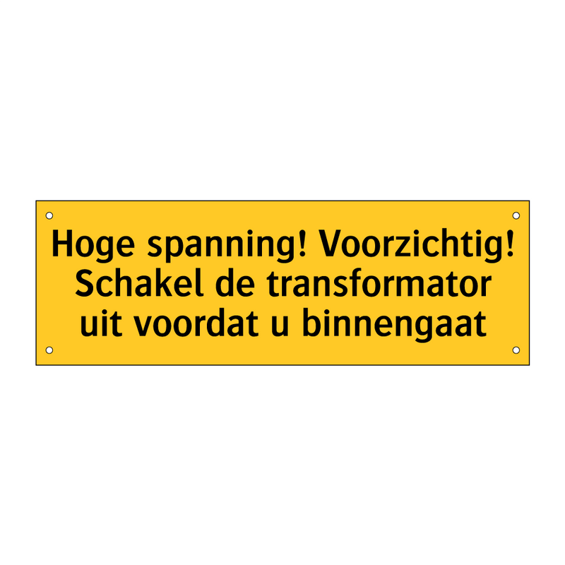 Hoge spanning! Voorzichtig! Schakel de transformator /.../