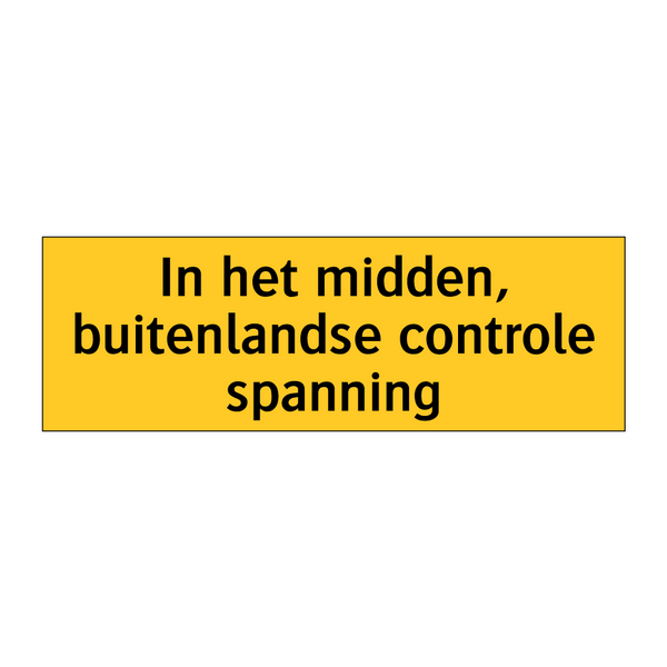 In het midden, buitenlandse controle spanning & In het midden, buitenlandse controle spanning