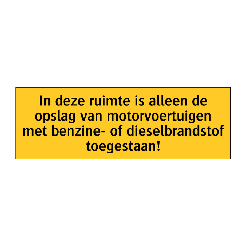 In deze ruimte is alleen de opslag van motorvoertuigen /.../