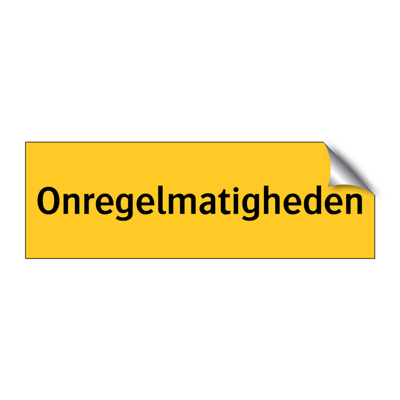 Onregelmatigheden & Onregelmatigheden & Onregelmatigheden & Onregelmatigheden