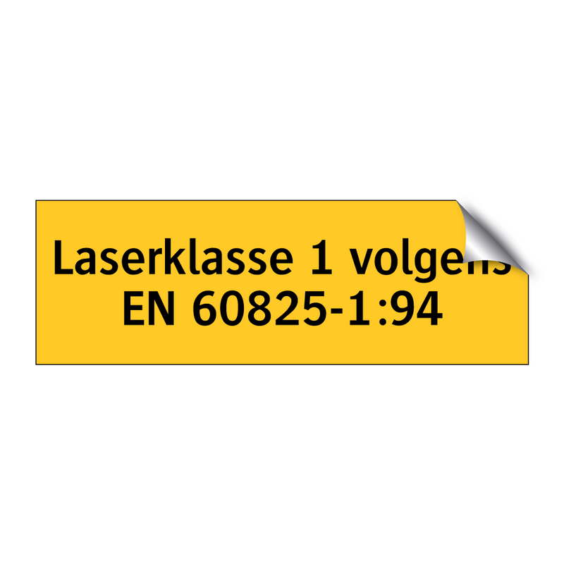 Laserklasse 1 volgens EN 60825-1:94 & Laserklasse 1 volgens EN 60825-1:94