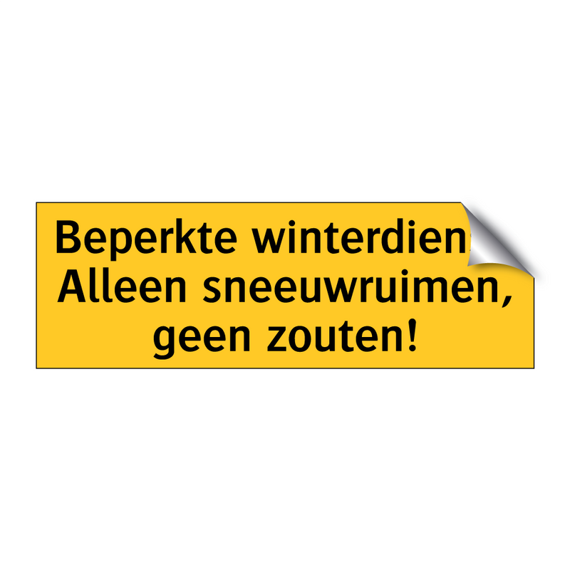 Beperkte winterdienst. Alleen sneeuwruimen, geen zouten!