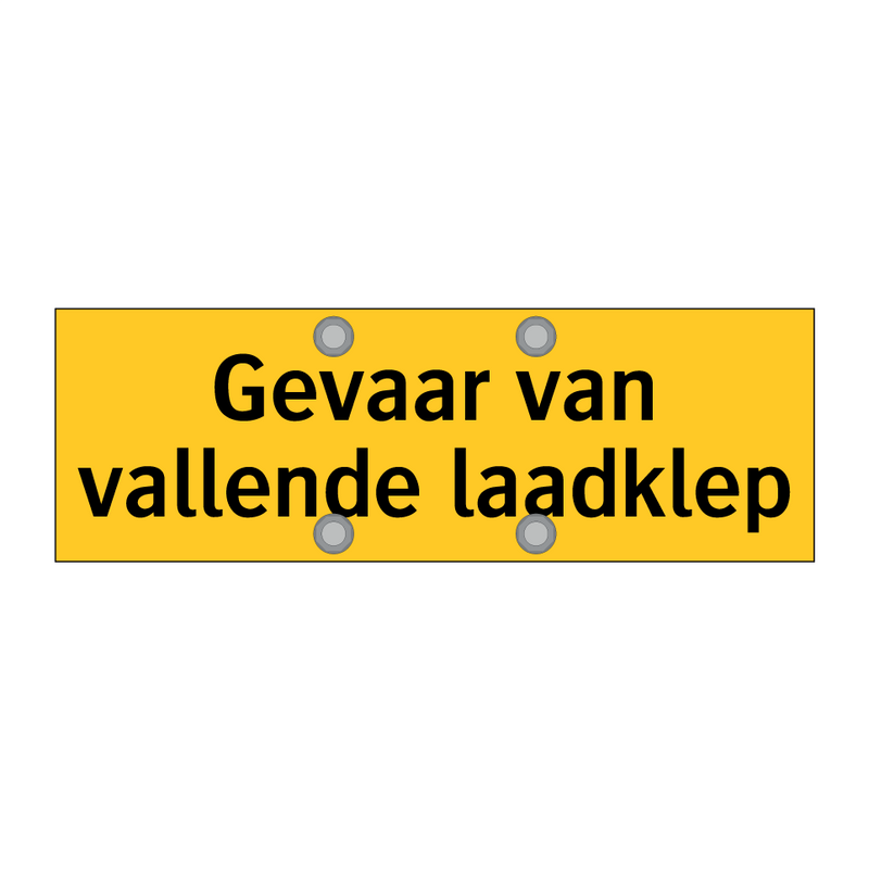 Gevaar van vallende laadklep & Gevaar van vallende laadklep & Gevaar van vallende laadklep