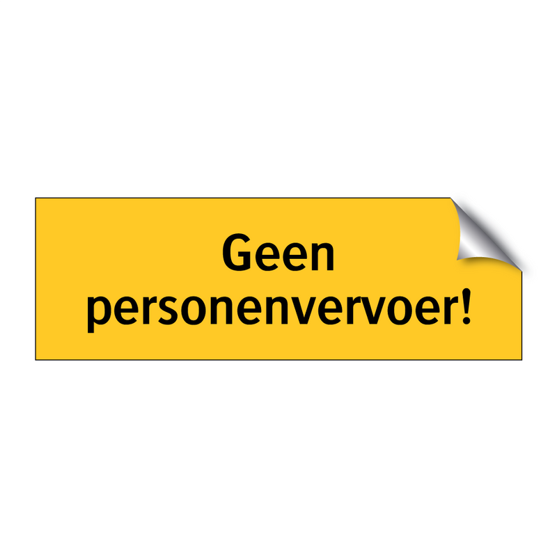 Geen personenvervoer! & Geen personenvervoer! & Geen personenvervoer! & Geen personenvervoer!