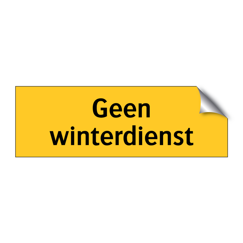 Geen winterdienst & Geen winterdienst & Geen winterdienst & Geen winterdienst