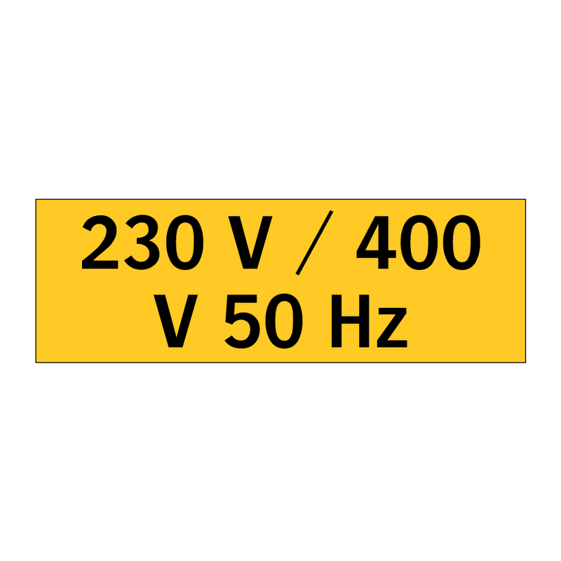 230 V / 400 V 50 Hz & 230 V / 400 V 50 Hz & 230 V / 400 V 50 Hz & 230 V / 400 V 50 Hz