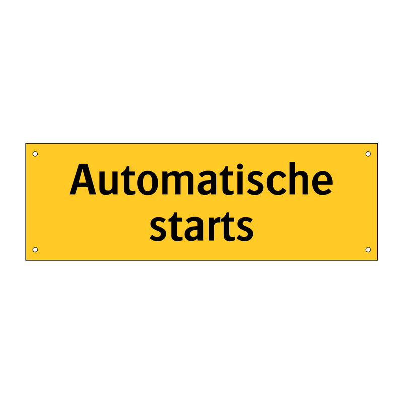 Automatische starts & Automatische starts & Automatische starts & Automatische starts