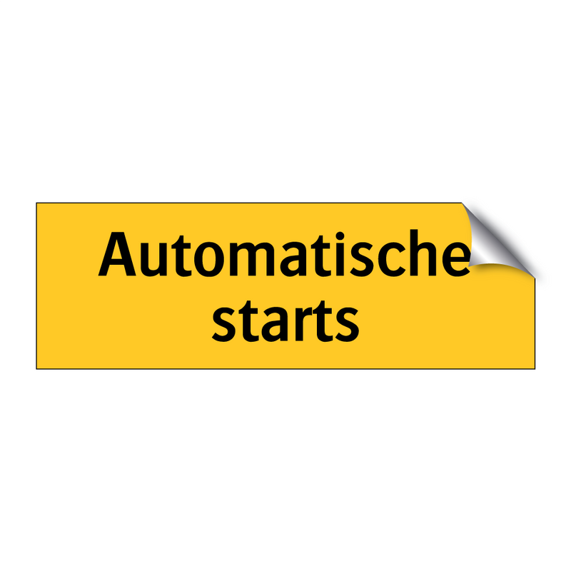 Automatische starts & Automatische starts & Automatische starts & Automatische starts